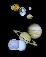 Die acht Planeten unseres Sonnensystems, unser Mond und Pluto